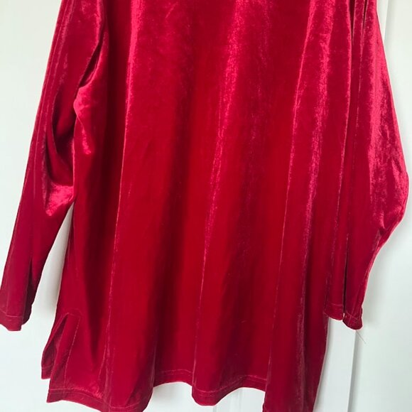 Woman Within Red Velvet Pullover Christmas Holiday Top Blouse Size 2X - Picture 9 of 12